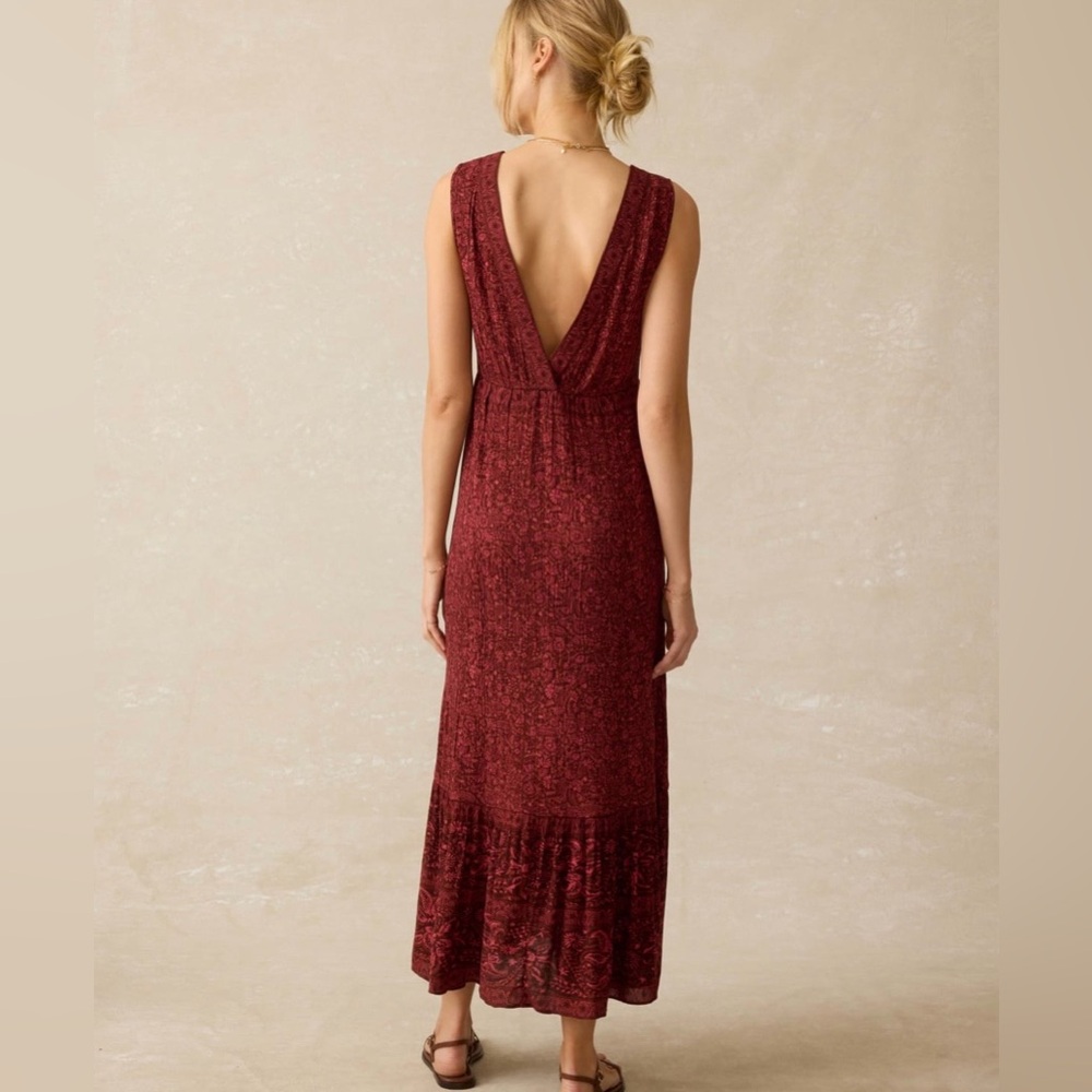 NWT Faherty Eden Dress in Belmont Floral Burgundy (size S) - Picture 4 of 5